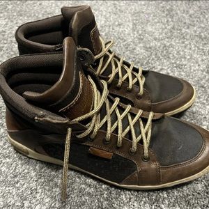 BullBoxer Limited Edition Leather Casual High Top Shoes Sneakers Sz 12